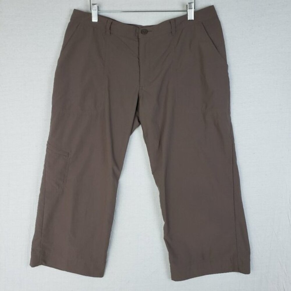 Patagonia Hiking Pants Women's Crop Stretch size 14 Lightweight Taupe Outdoor